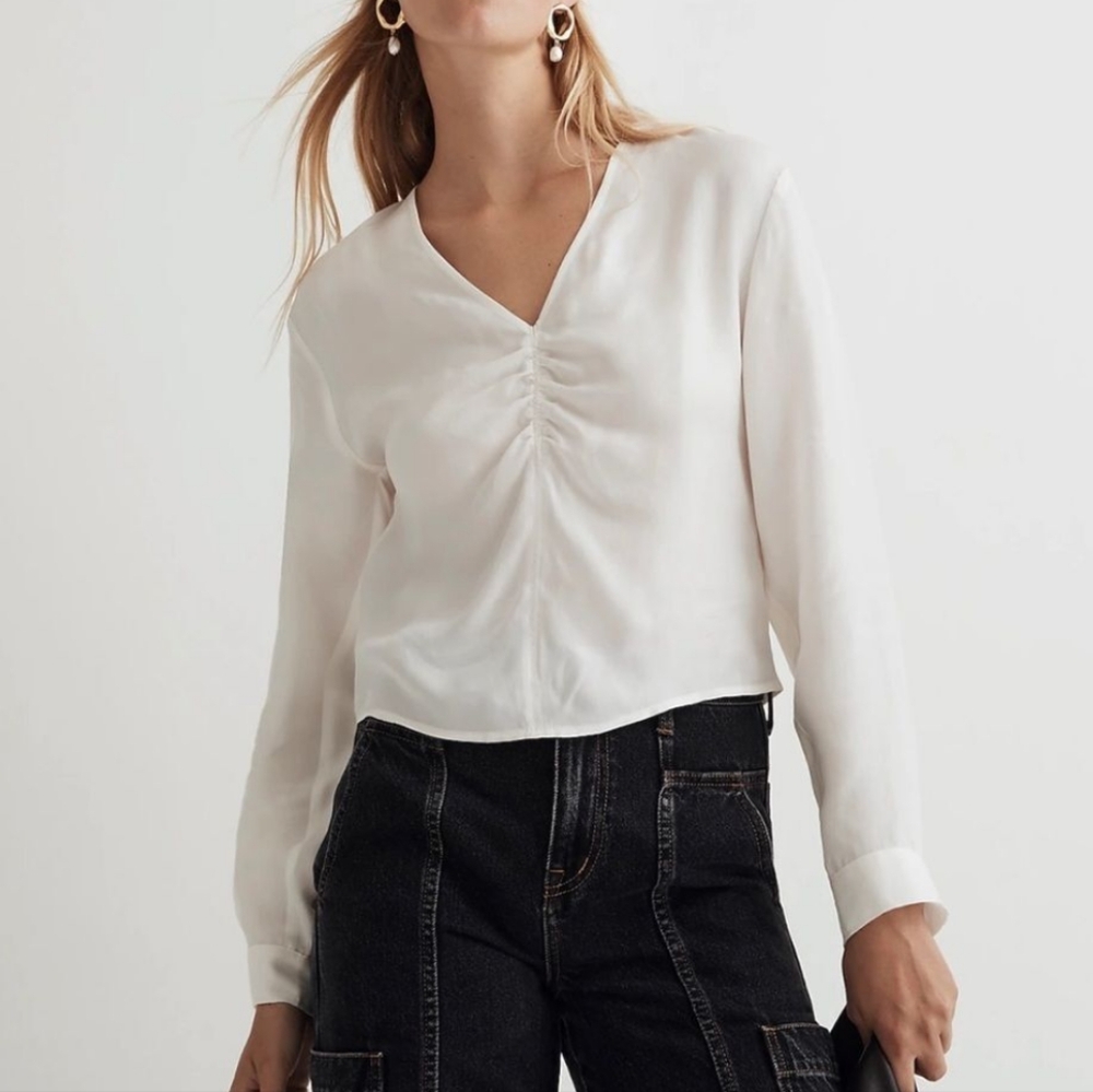 NWOT Madewell Brushed Ruched-Front Top 🎉All Items $20 Or Less BOGO